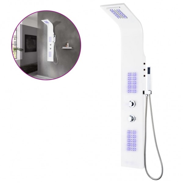 Columna panel de ducha aluminio blanco 20x44x130 cm M 3