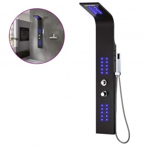 Coluna de duche em alumínio 20x44x130 cm preto H