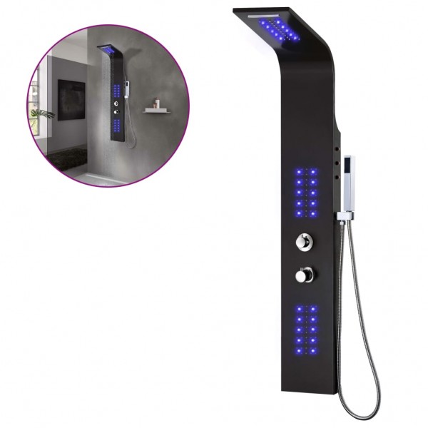 Coluna de duche em alumínio 20x44x130 cm preto M 2