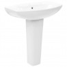Lavabo de pie de cerámica blanco 650x520x200 mm 2