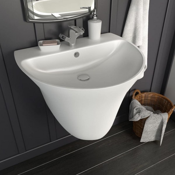 Lavabo de pared de cerámica blanco 560x480x420 mm D