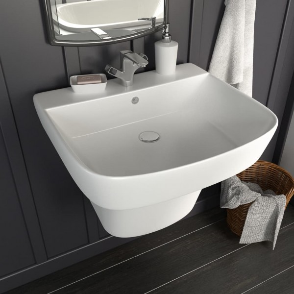 Lavabo de pared de cerámica blanco 500x450x410 mm D