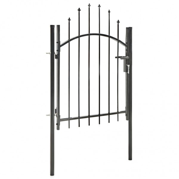 Puerta de jardín de acero negro 1x1.5 m M 2