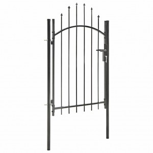 Puerta de jardín de acero negro 1x2 m H