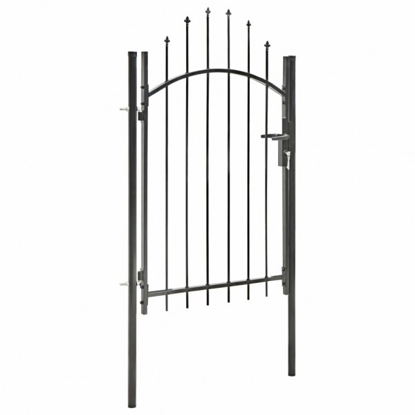 Puerta de jardín de acero negro 1x2 m M 2