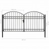 Cancela de valla doble puerta con arco 300x125 cm acero negro 5