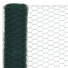 Cerca arame galinheiro 25x1.5 m aço c/ revestimento PVC verde 3