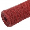 Alambrada de gallinero acero revestimiento PVC rojo 25x1 m 3