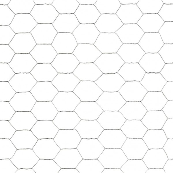 Rede de arame p/ galinheiro 25x1.2 m aço galvanizado prateado M 4