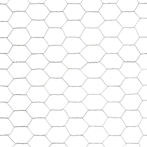 Rede de arame p/ galinheiro 25x1.5 m aço galvanizado prateado M 4