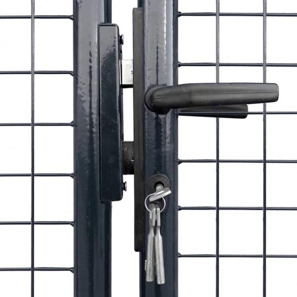Puerta de malla de jardín acero galvanizado 400x150 cm gris M 3