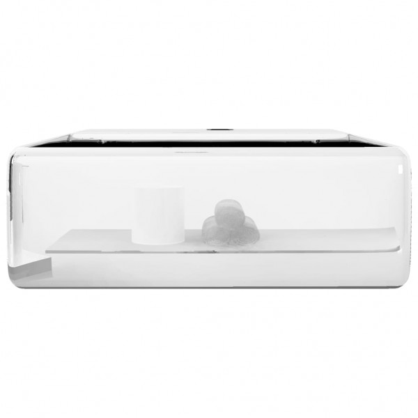 Lavatório com extravasamento 41x41x15 cm cerâmica prateado M 5