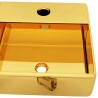 Lavabo con orificio para grifo 38x30x11.5 cm cerámica dorado 4