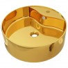 Lavabo con rebosadero 46.5x15.5 cm cerámica dorado 2