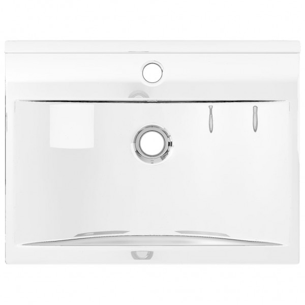 Lavabo con rebosadero cerámica plateado 60x46x16 cm M 3