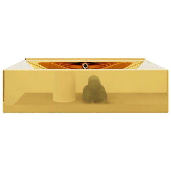 Lavabo con rebosadero 60x46x16 cm cerámica dorado M 4