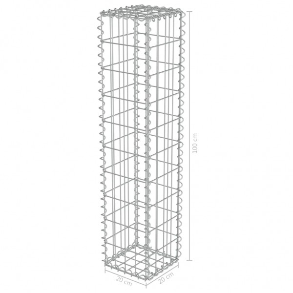 Muro de gaviones con cubiertas acero galvanizado 20x20x100 cm M 5