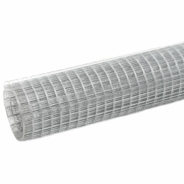 Malla de alambre de acero galvanizado plateada 10x1.5 m M 2