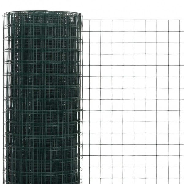 Cerca arame galinheiro 25x1.5 m aço c/ revestimento PVC verde M 3