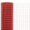 Cerca arame galinheiro 25x1 m aço c/ revestimento PVC vermelho 3