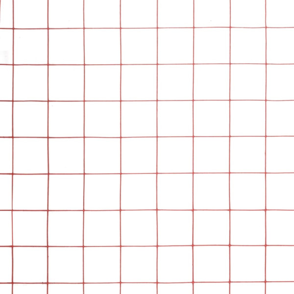 Cerca arame galinheiro 10x1.5m aço c/ revestimento PVC vermelho M 4