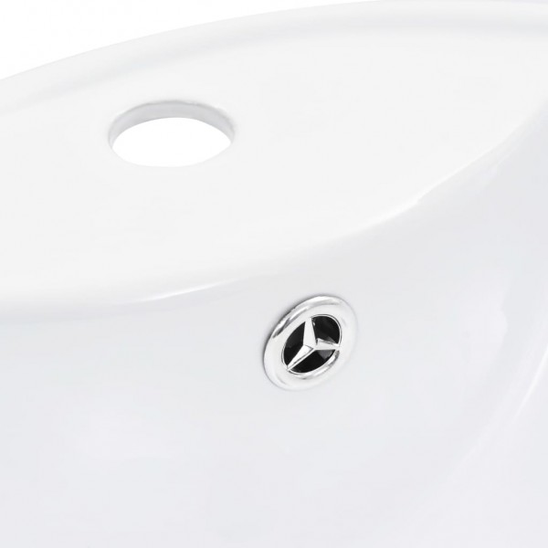 Lavabo con rebosadero 46.5x18 cm cerámica blanco M 5