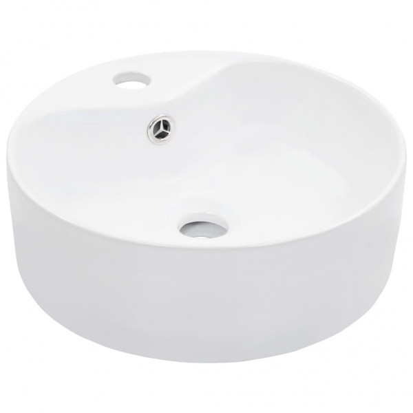 Lavabo con rebosadero 36x13 cm cerámica blanco D