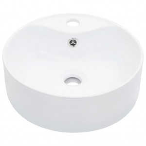 Lavabo con rebosadero 36x13 cm cerámica blanco H