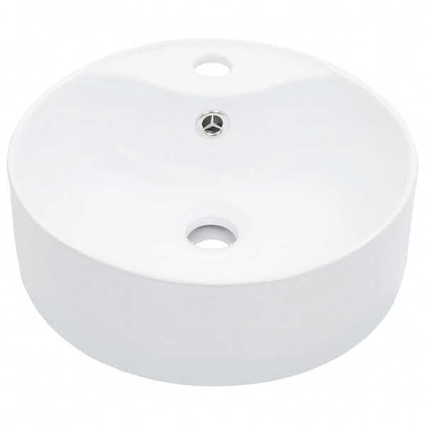 Lavabo con rebosadero 36x13 cm cerámica blanco M 2