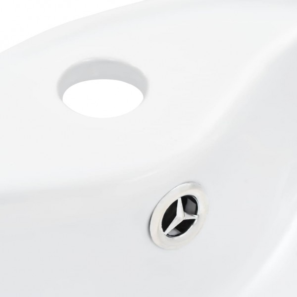 Lavabo con rebosadero 36x13 cm cerámica blanco M 5