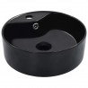 Lavabo con rebosadero 36x13 cm cerámica negro 1