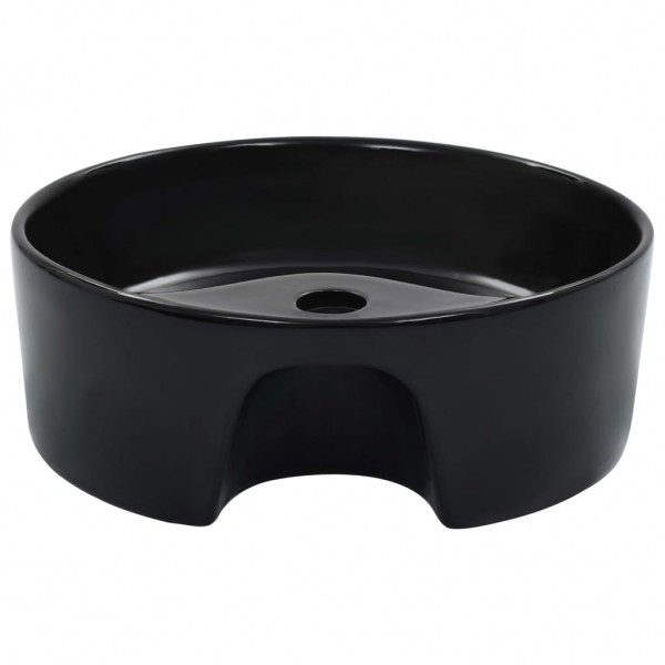 Lavabo con rebosadero 36x13 cm cerámica negro M 3