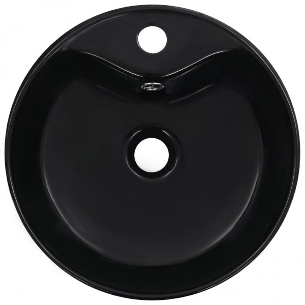 Lavabo con rebosadero 36x13 cm cerámica negro M 4
