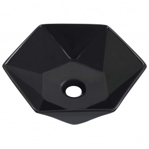 Lavabo 41x36.5x12 cm cerámica negro H