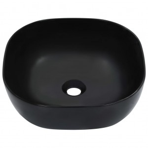 Lavabo 42.5x42.5x14.5 cm cerámica negro H