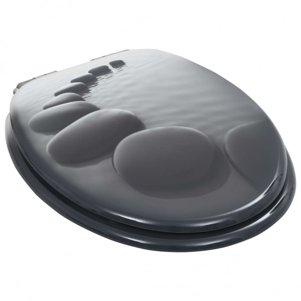 Assento de sanita com tampa de fecho suave MDF design pedras M 3