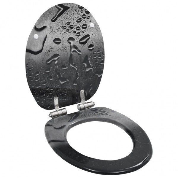 Asiento WC con tapa de cierre suave MDF diseño gotas de agua D