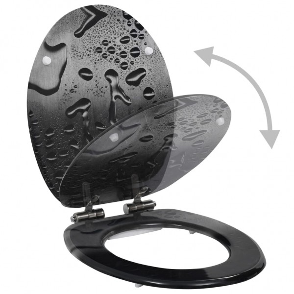 Asiento WC con tapa de cierre suave MDF diseño gotas de agua M 2