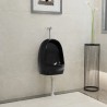 Urinario de pared con válvula de descarga cerámica negro 1