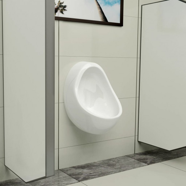 Urinario de pared con válvula de descarga cerámica blanco M 3