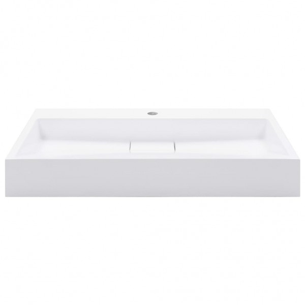 Lavabo 80x46x11 cm resina mineral/mármol blanco M 3