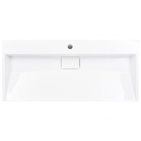 Lavabo 100x46x11 cm resina mineral/mármol blanco M 4