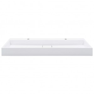 Lavabo 120x46x11 cm resina mineral/mármol blanco H