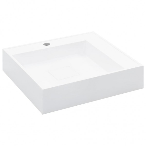 Lavabo 50x50x12.3 cm resina mineral/mármol blanco M 2