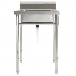 Fregadero de cocina con un seno acero inoxidable H