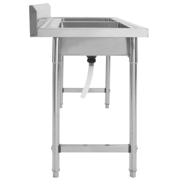 Fregadero de cocina con doble seno acero inoxidable M 3