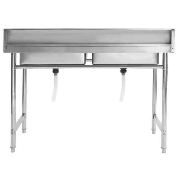 Fregadero de cocina con doble seno acero inoxidable M 4