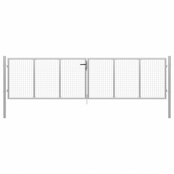 Puerta de jardín de acero galvanizado plateado 415x150 cm D