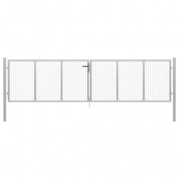 Puerta de jardín de acero galvanizado plateado 415x175 cm D
