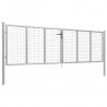 Portão de jardim em aço galvanizado 415x175 cm prateado 2